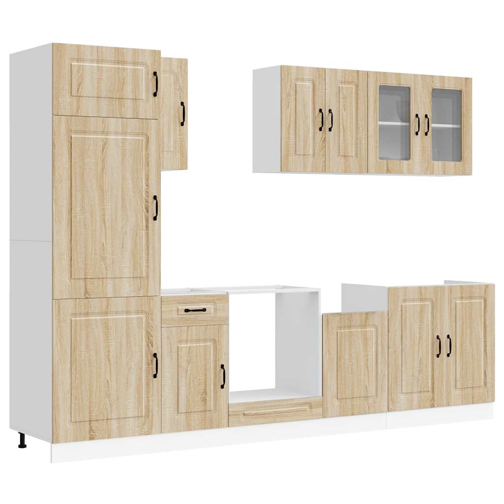 8 Piece Kitchen Cabinet Set "Kalmar" Sonoma Oak Engineered Wood