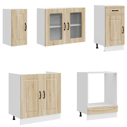 8 Piece Kitchen Cabinet Set "Kalmar" Sonoma Oak Engineered Wood