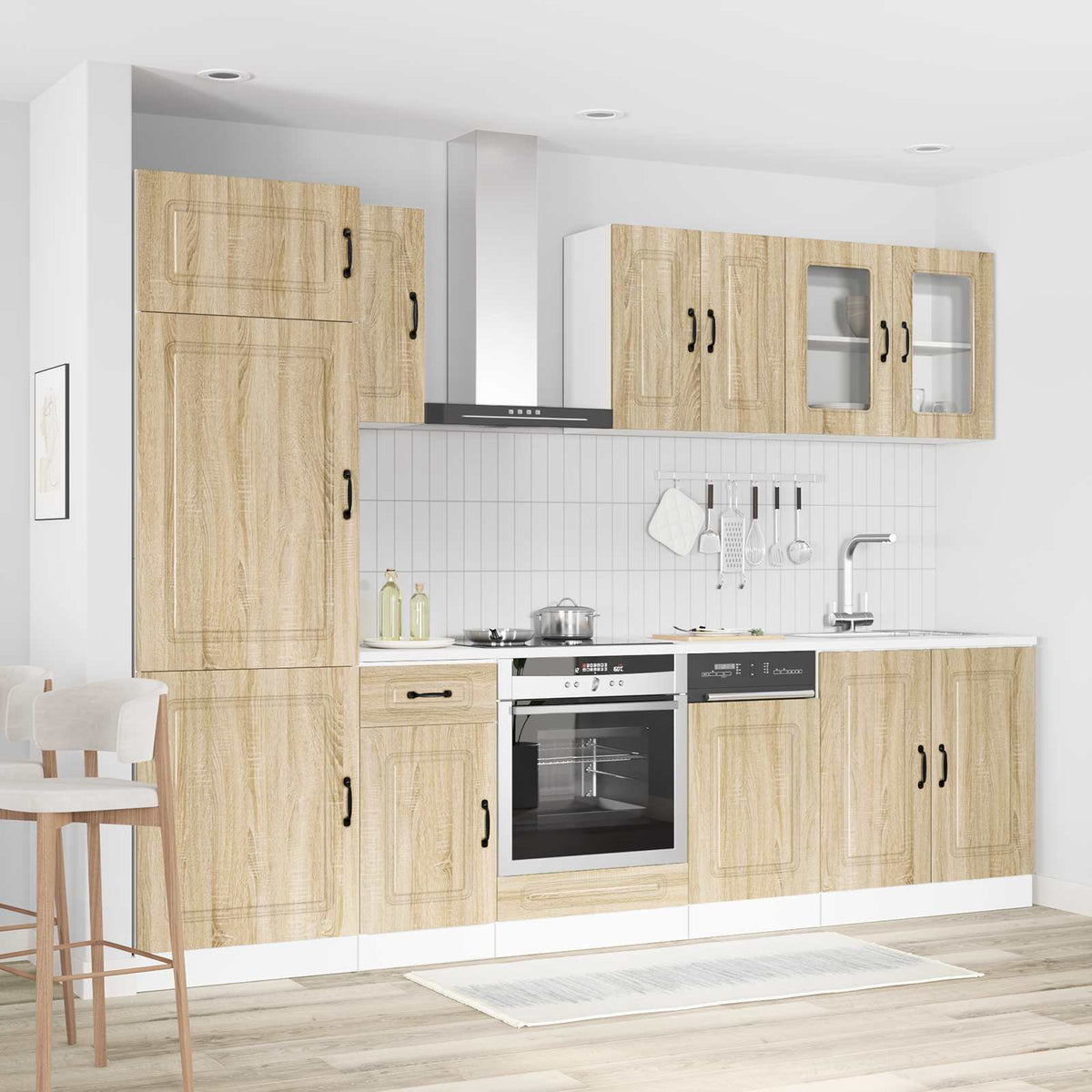 8 Piece Kitchen Cabinet Set "Kalmar" Sonoma Oak Engineered Wood