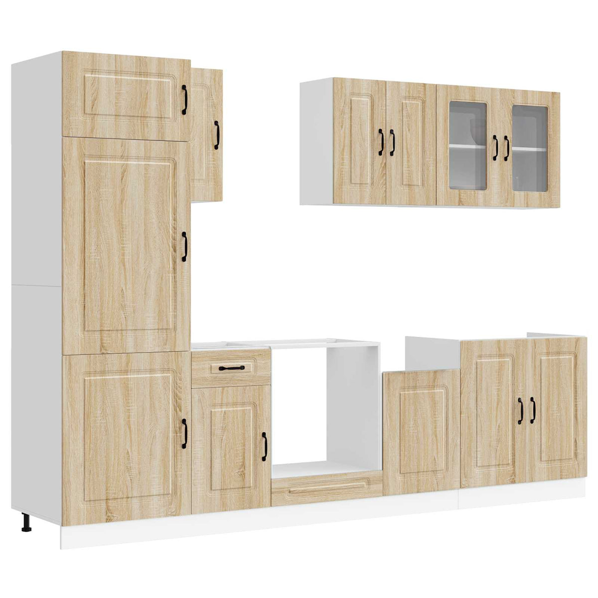 8 Piece Kitchen Cabinet Set "Kalmar" Sonoma Oak Engineered Wood