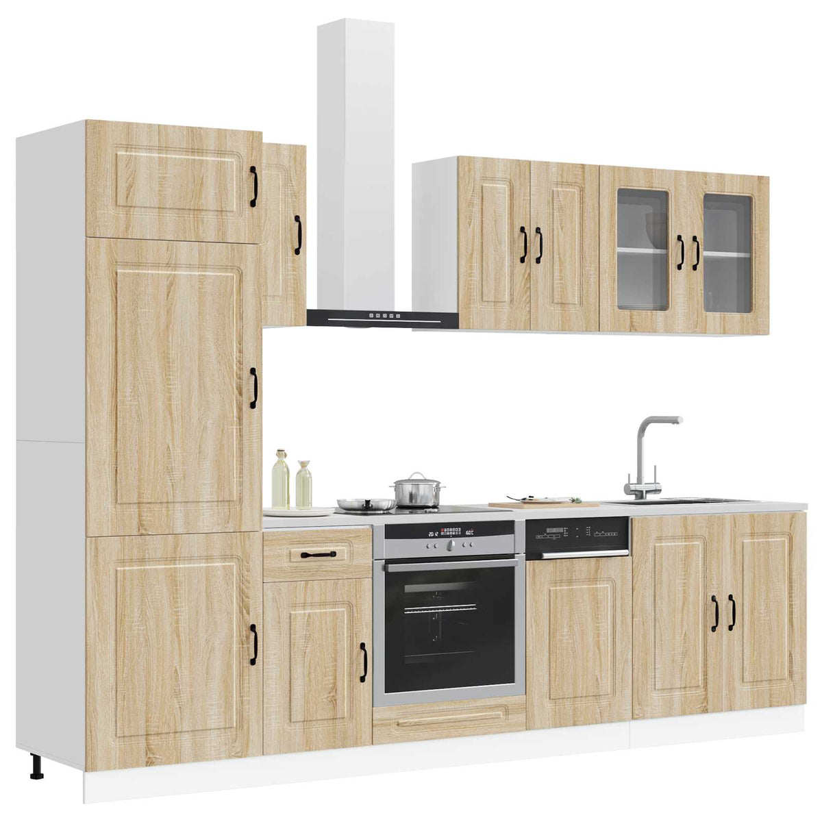 8 Piece Kitchen Cabinet Set "Kalmar" Sonoma Oak Engineered Wood