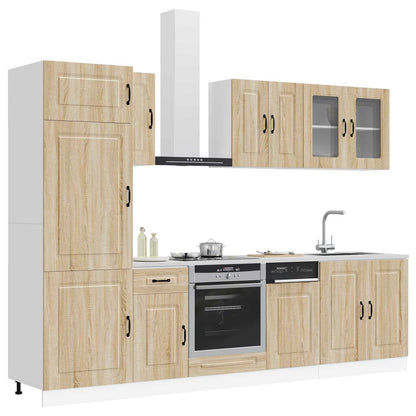 8 Piece Kitchen Cabinet Set "Kalmar" Sonoma Oak Engineered Wood