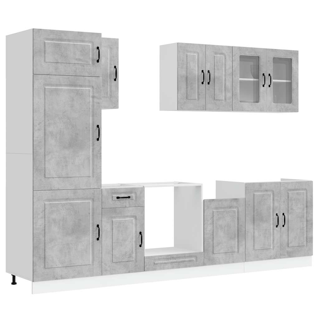 8 Piece Kitchen Cabinet Set "Kalmar" Concrete Grey