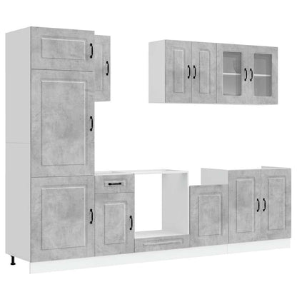8 Piece Kitchen Cabinet Set "Kalmar" Concrete Grey