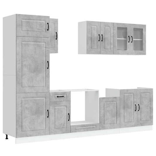 8 Piece Kitchen Cabinet Set "Kalmar" Concrete Grey