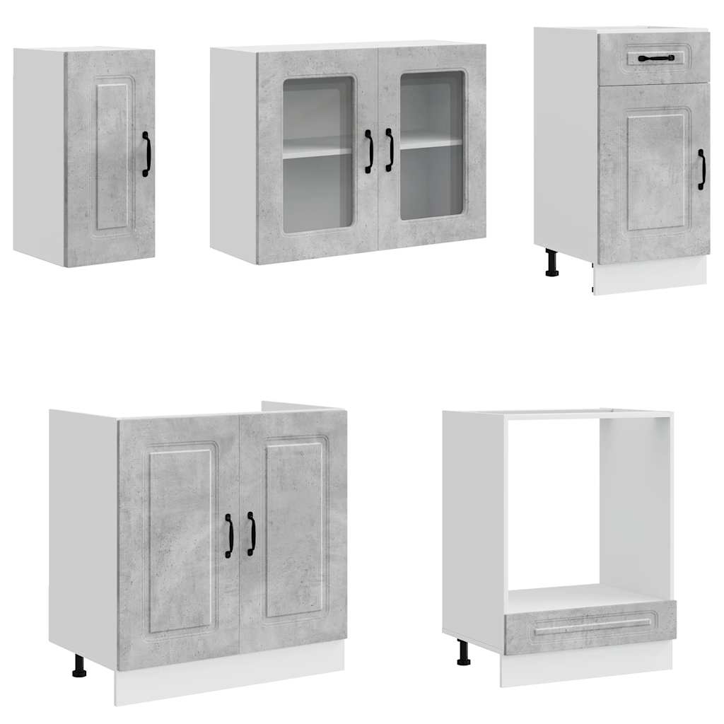8 Piece Kitchen Cabinet Set "Kalmar" Concrete Grey