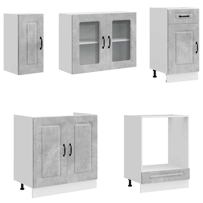8 Piece Kitchen Cabinet Set "Kalmar" Concrete Grey