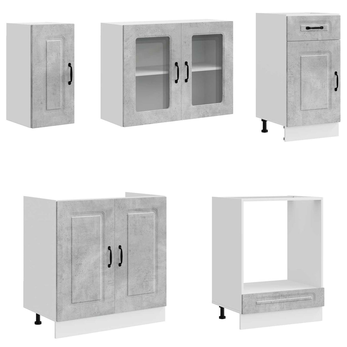 8 Piece Kitchen Cabinet Set "Kalmar" Concrete Grey