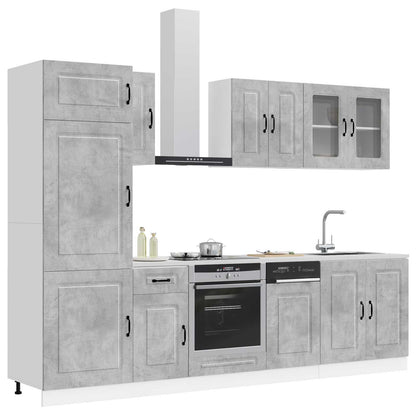 8 Piece Kitchen Cabinet Set "Kalmar" Concrete Grey