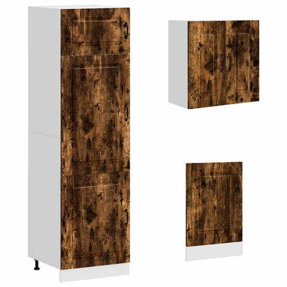 8 Piece Kitchen Cabinet Set "Kalmar" Smoked Oak Engineered Wood