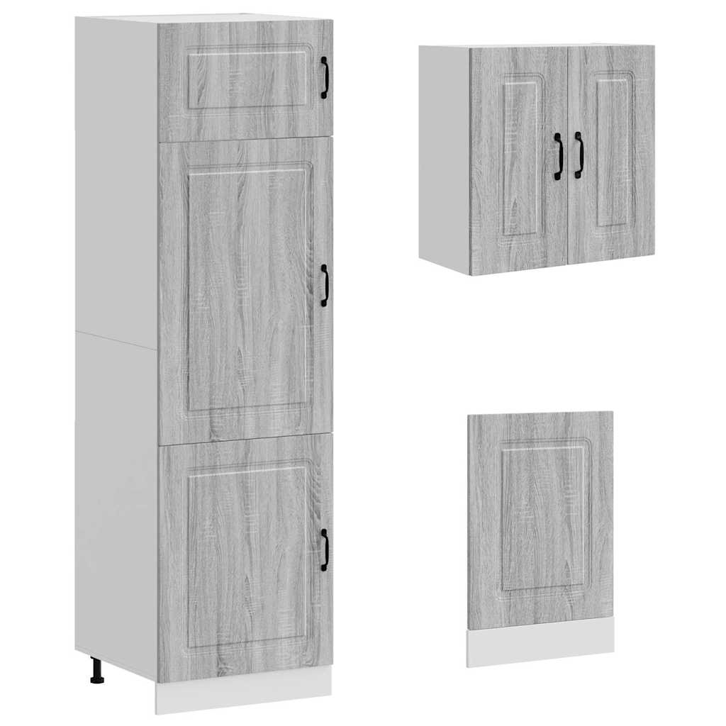 8 Piece Kitchen Cabinet Set "Kalmar" Grey Sonoma Engineered Wood