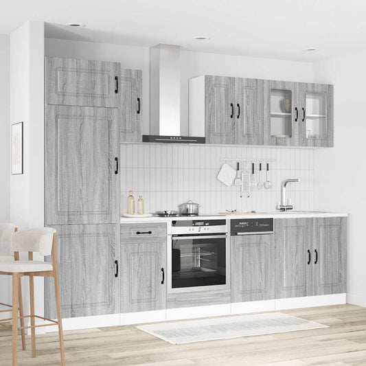 8 Piece Kitchen Cabinet Set "Kalmar" Grey Sonoma Engineered Wood