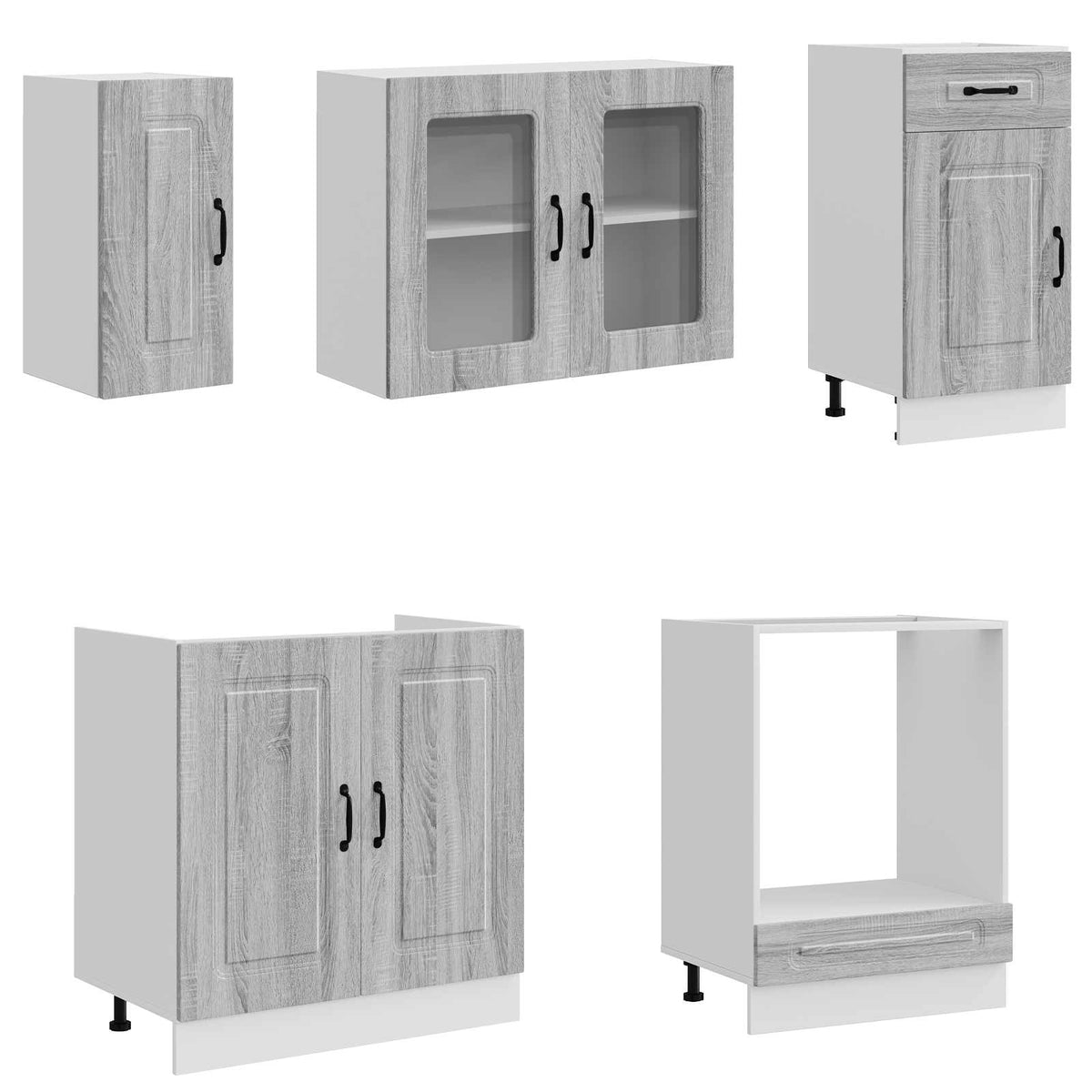 8 Piece Kitchen Cabinet Set "Kalmar" Grey Sonoma Engineered Wood