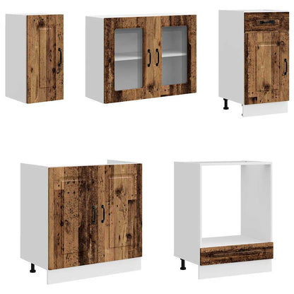 8 Piece Kitchen Cabinet Set "Kalmar" Old Wood Engineered Wood