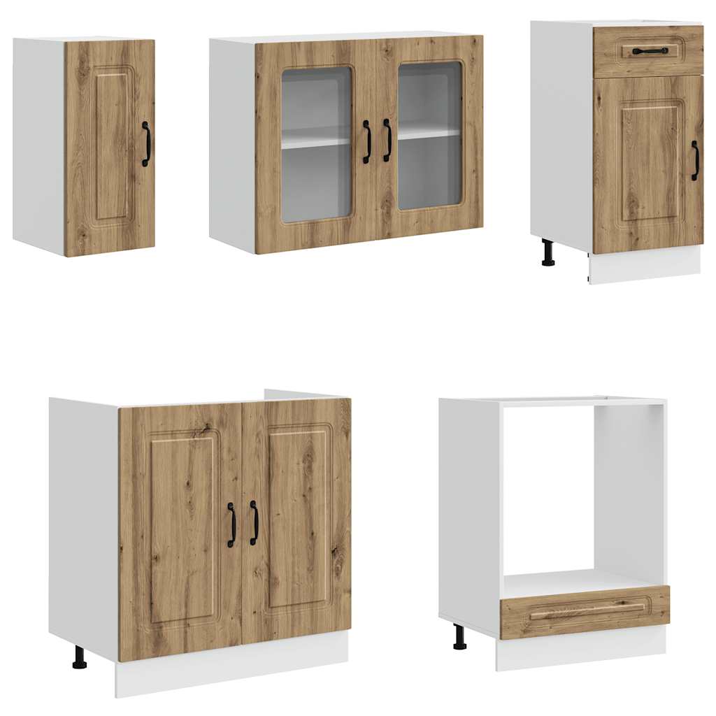 8 Piece Kitchen Cabinet Set "Kalmar" Artisan Oak Engineered Wood