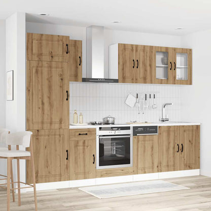 8 Piece Kitchen Cabinet Set "Kalmar" Artisan Oak Engineered Wood