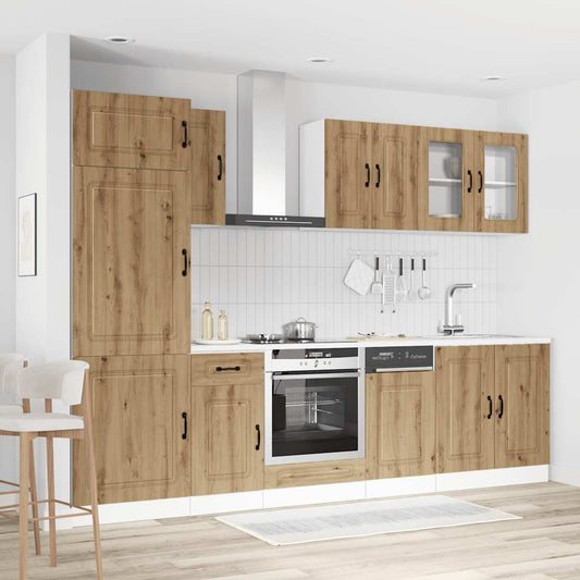 8 Piece Kitchen Cabinet Set "Kalmar" Artisan Oak Engineered Wood