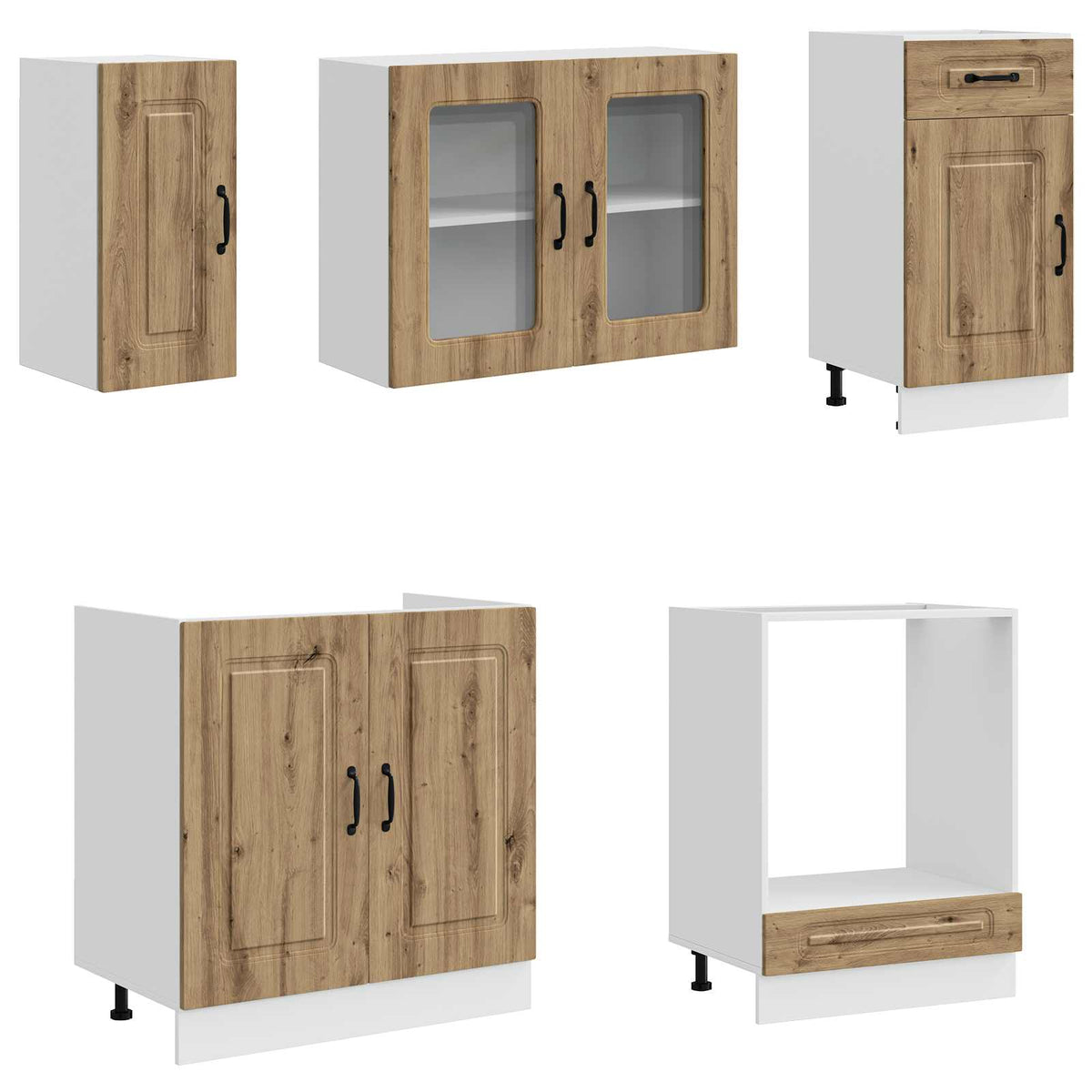 8 Piece Kitchen Cabinet Set "Kalmar" Artisan Oak Engineered Wood