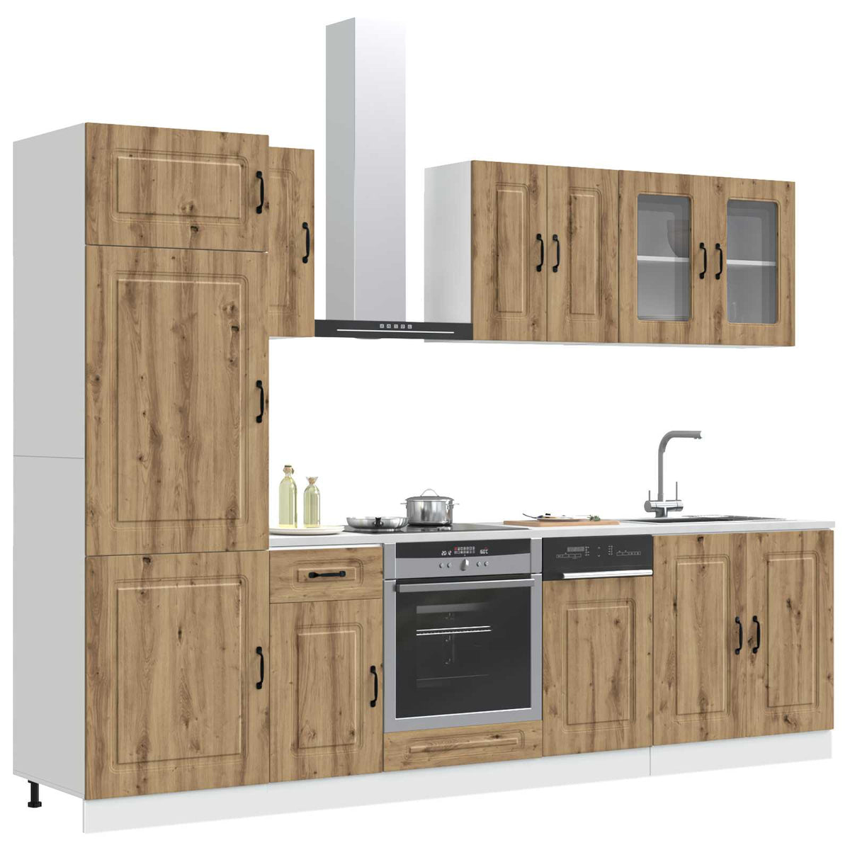 8 Piece Kitchen Cabinet Set "Kalmar" Artisan Oak Engineered Wood