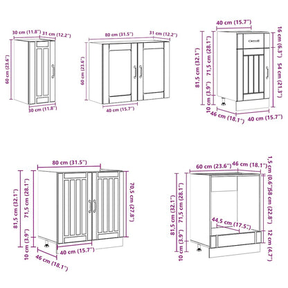 8 Piece Kitchen Cabinet Set Lucca High Gloss White Engineered Wood