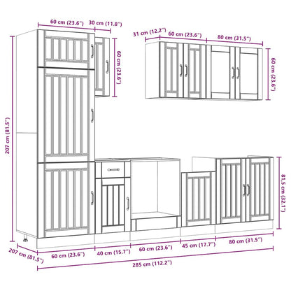 8 Piece Kitchen Cabinet Set Lucca High Gloss White Engineered Wood