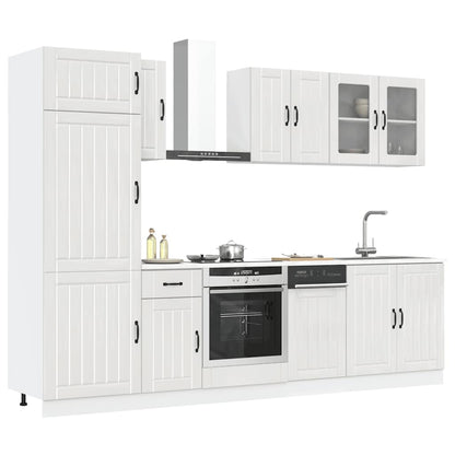 8 Piece Kitchen Cabinet Set Lucca High Gloss White Engineered Wood