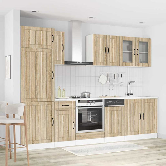 8 Piece Kitchen Cabinet Set "Lucca" Sonoma Oak Engineered Wood