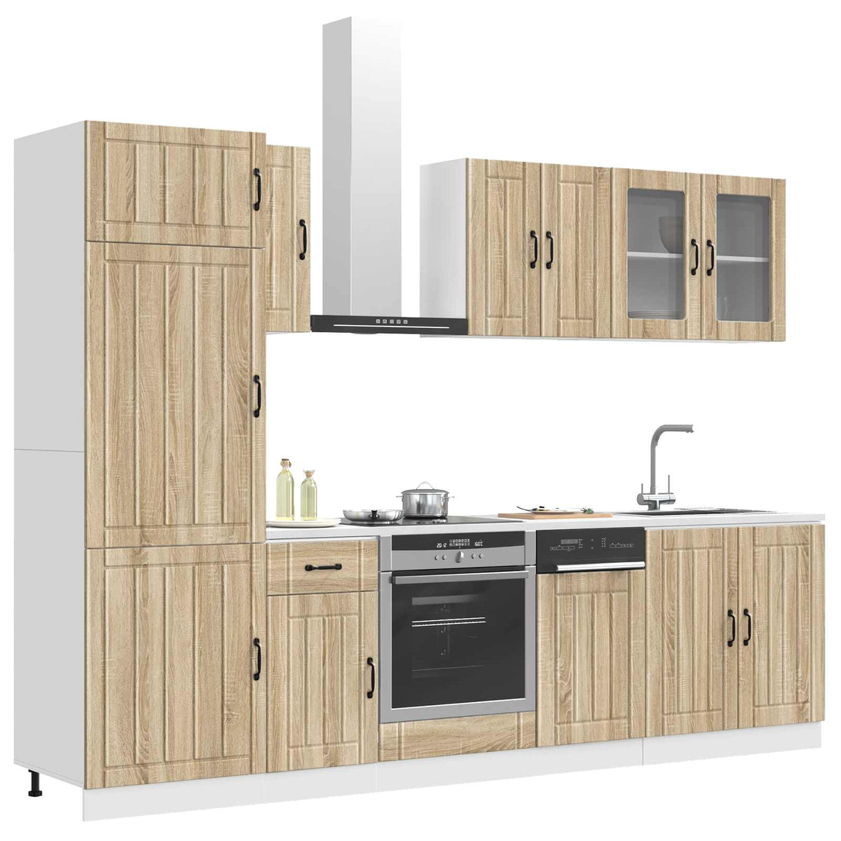 8 Piece Kitchen Cabinet Set "Lucca" Sonoma Oak Engineered Wood