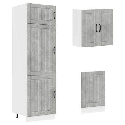 8 Piece Kitchen Cabinet Set Lucca Concrete Grey Engineered Wood
