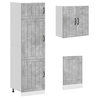 8 Piece Kitchen Cabinet Set "Lucca" Concrete Grey Engineered Wood