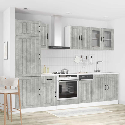 8 Piece Kitchen Cabinet Set "Lucca" Concrete Grey Engineered Wood