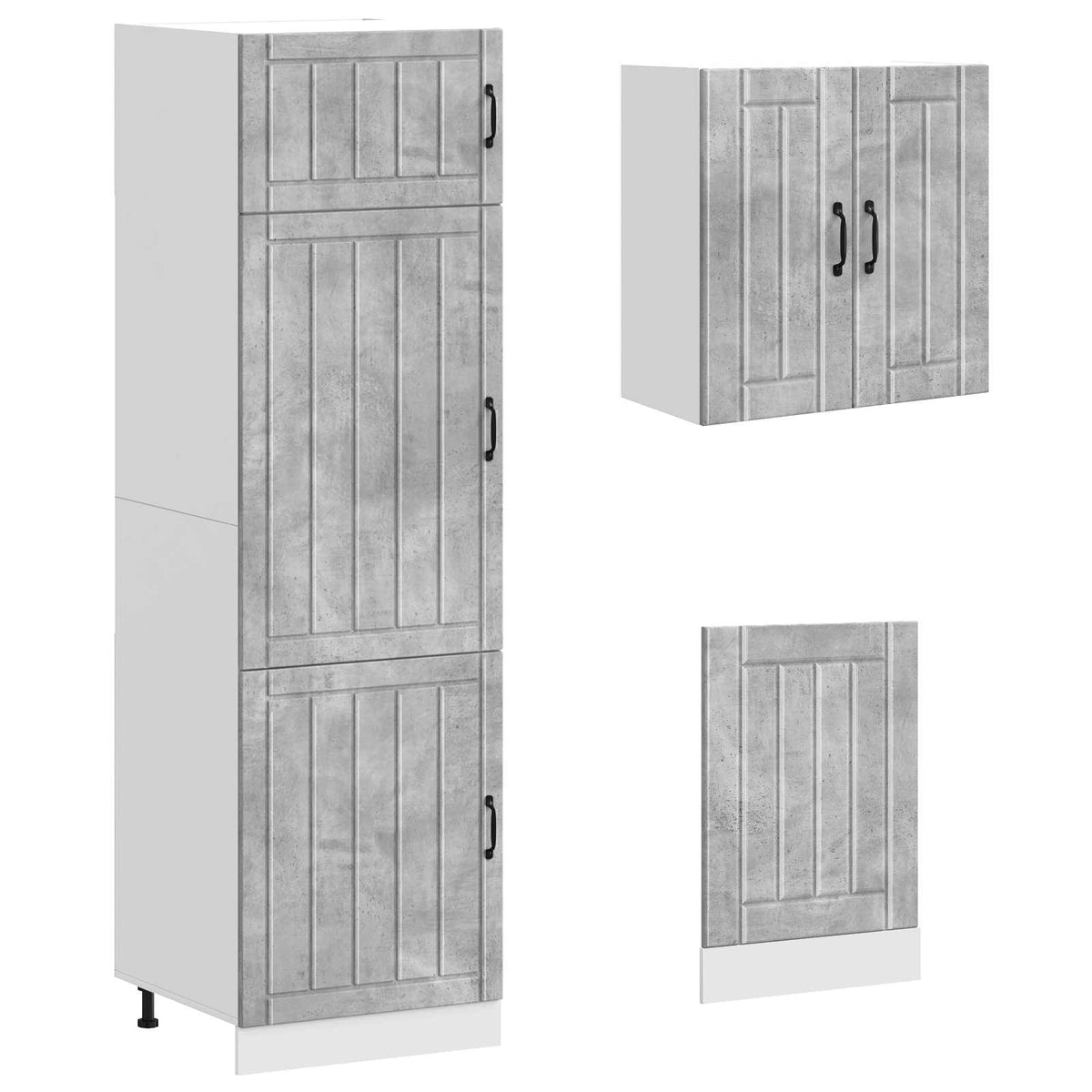 8 Piece Kitchen Cabinet Set "Lucca" Concrete Grey Engineered Wood