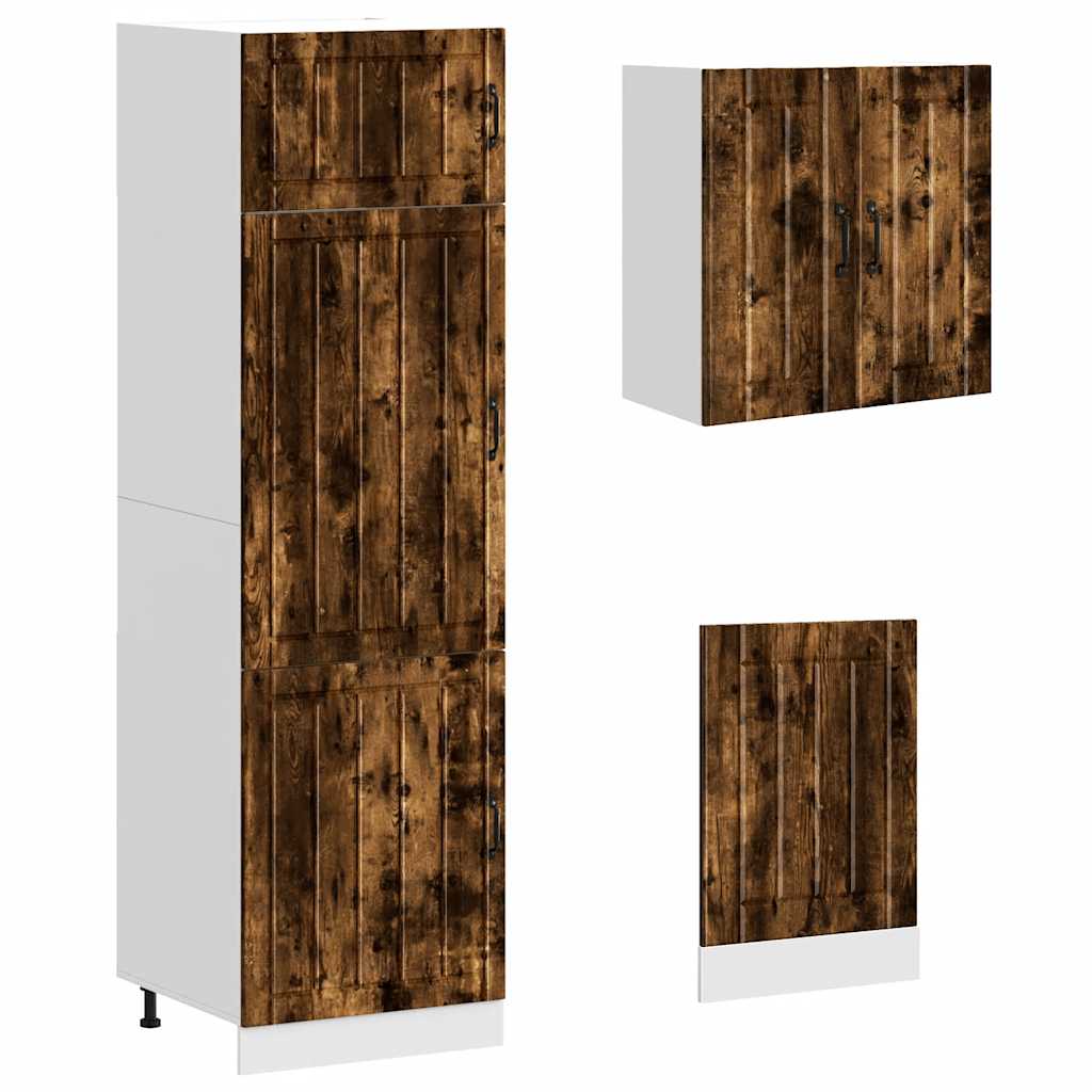 8 Piece Kitchen Cabinet Set "Lucca" Smoked Oak Engineered Wood