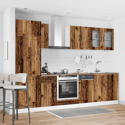 8 Piece Kitchen Cabinet Set "Kalmar" Old Wood Engineered Wood