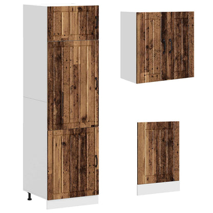 8 Piece Kitchen Cabinet Set "Kalmar" Old Wood Engineered Wood