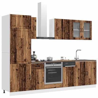 8 Piece Kitchen Cabinet Set "Kalmar" Old Wood Engineered Wood