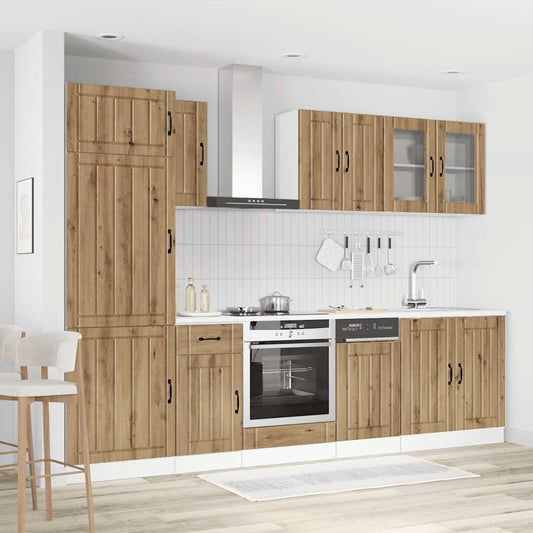 8 Piece Kitchen Cabinet Set "Kalmar" Artisan Oak Engineered Wood