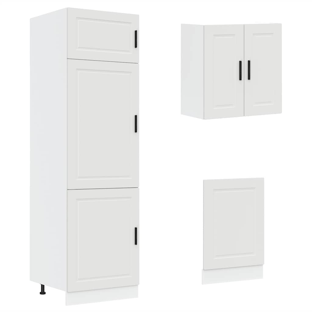 8 Piece Kitchen Cabinet Set Porto White Engineered Wood