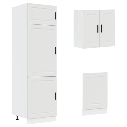 8 Piece Kitchen Cabinet Set Porto White Engineered Wood