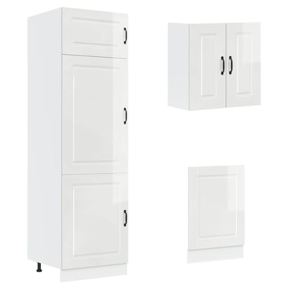 8 Piece Kitchen Cabinet Set Porto High Gloss White Engineered Wood