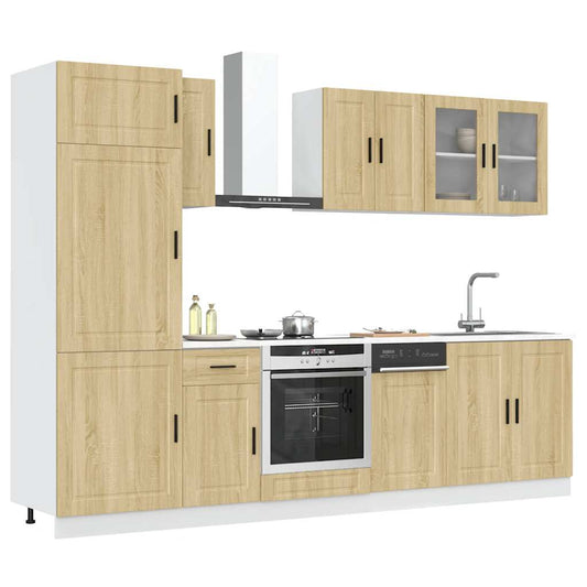 8 Piece Kitchen Cabinet Set Porto Sonoma Oak Engineered Wood