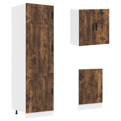 8 Piece Kitchen Cabinet Set Porto Smoked Oak Engineered Wood
