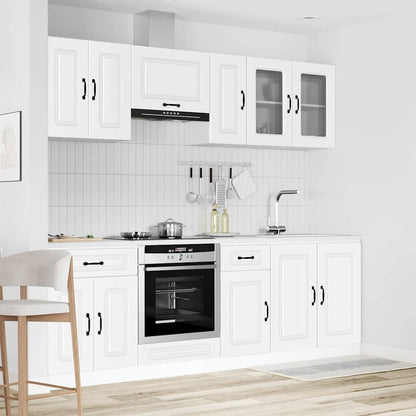 8 Piece Kitchen Cabinet Set "Kalmar" High Gloss White