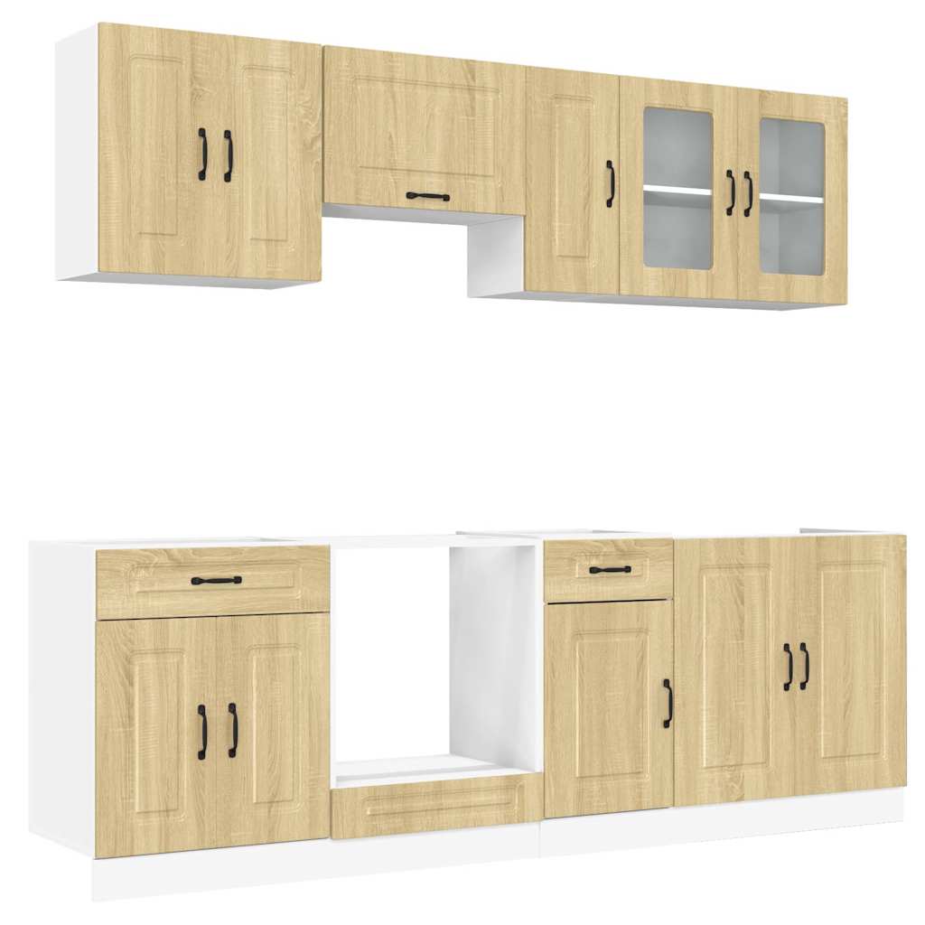 8 Piece Kitchen Cabinet Set Kalmar Sonoma Oak Engineered Wood