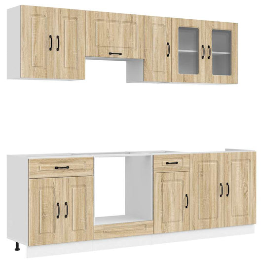 8 Piece Kitchen Cabinet Set Kalmar Sonoma Oak Engineered Wood