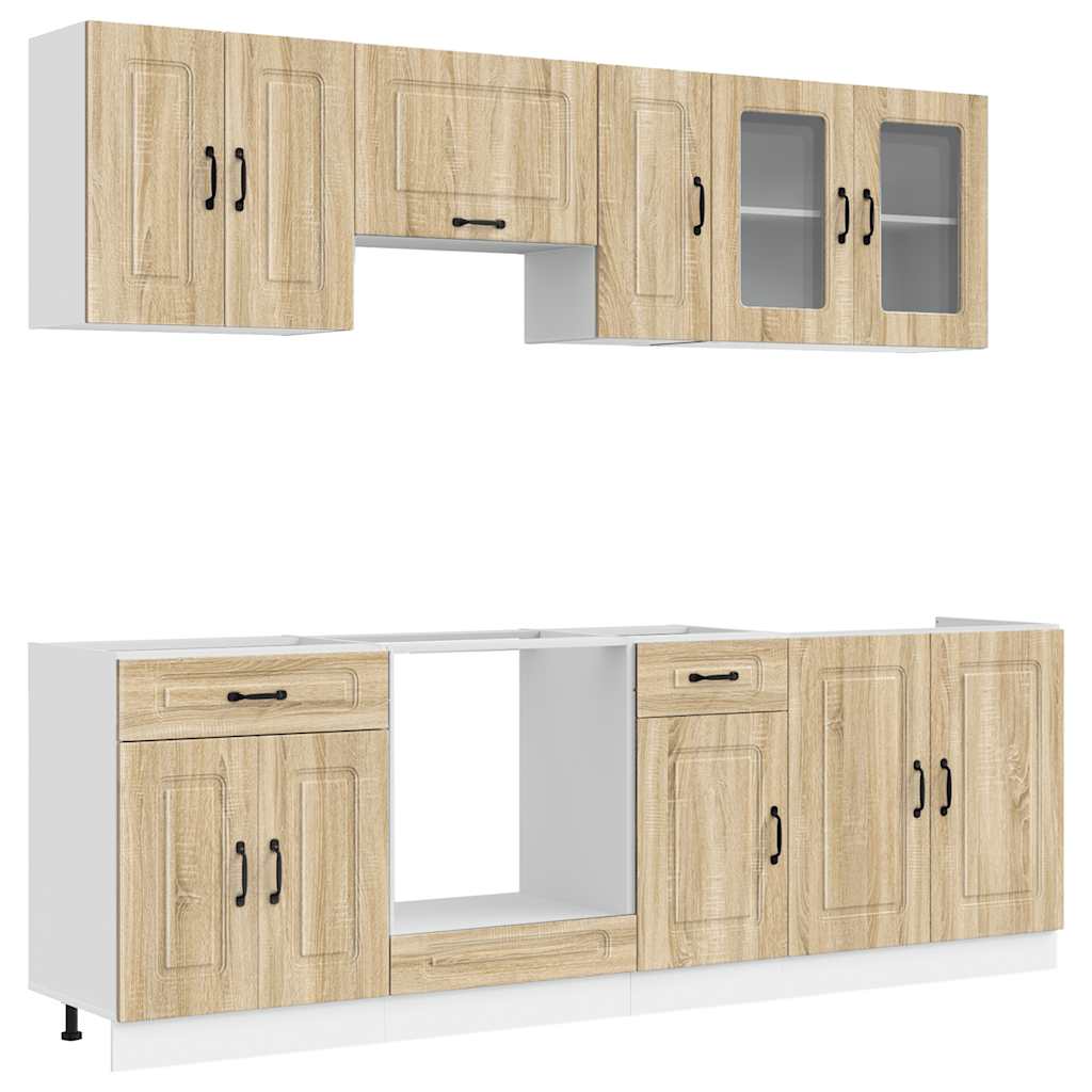 8 Piece Kitchen Cabinet Set "Kalmar" Sonoma Oak Engineered Wood