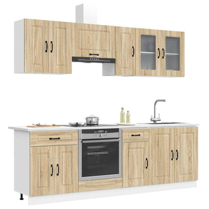 8 Piece Kitchen Cabinet Set "Kalmar" Sonoma Oak Engineered Wood
