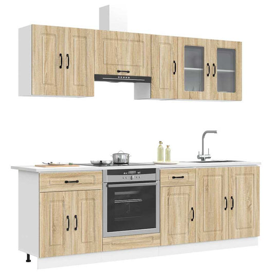 8 Piece Kitchen Cabinet Set Kalmar Sonoma Oak Engineered Wood