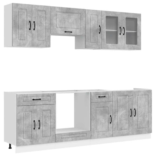 8 Piece Kitchen Cabinet Set "Kalmar" Concrete Grey