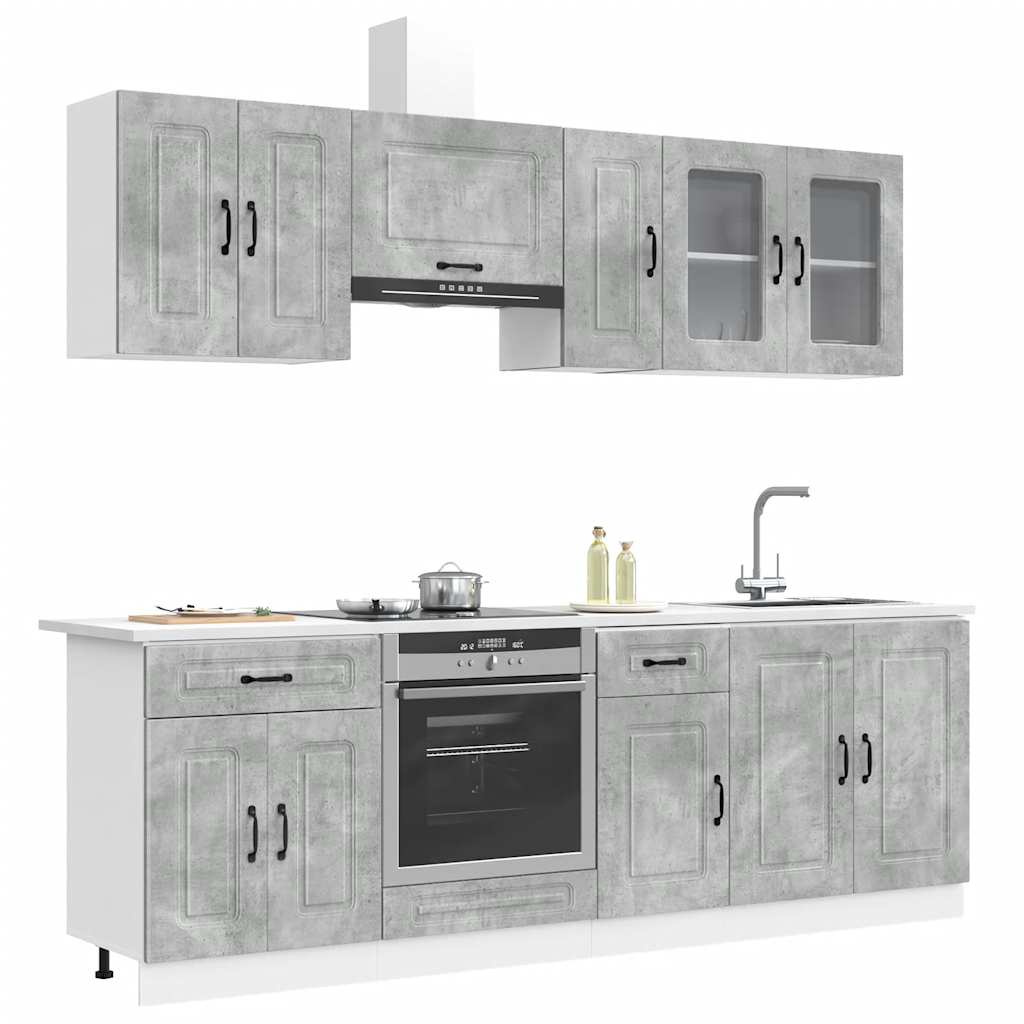 8 Piece Kitchen Cabinet Set "Kalmar" Concrete Grey
